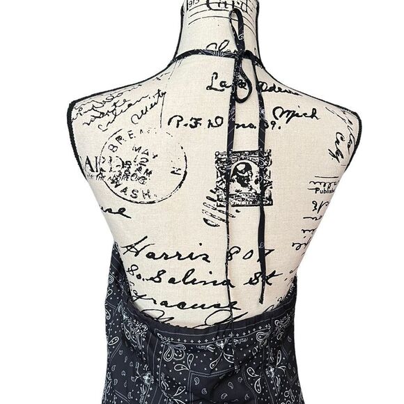 Elodie Paisley printed halter mini dress Ladies size xl extra large Black - Picture 3 of 5